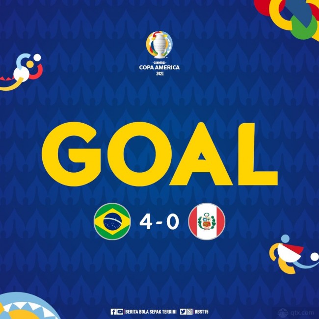 美洲杯巴西4-0秘鲁战报