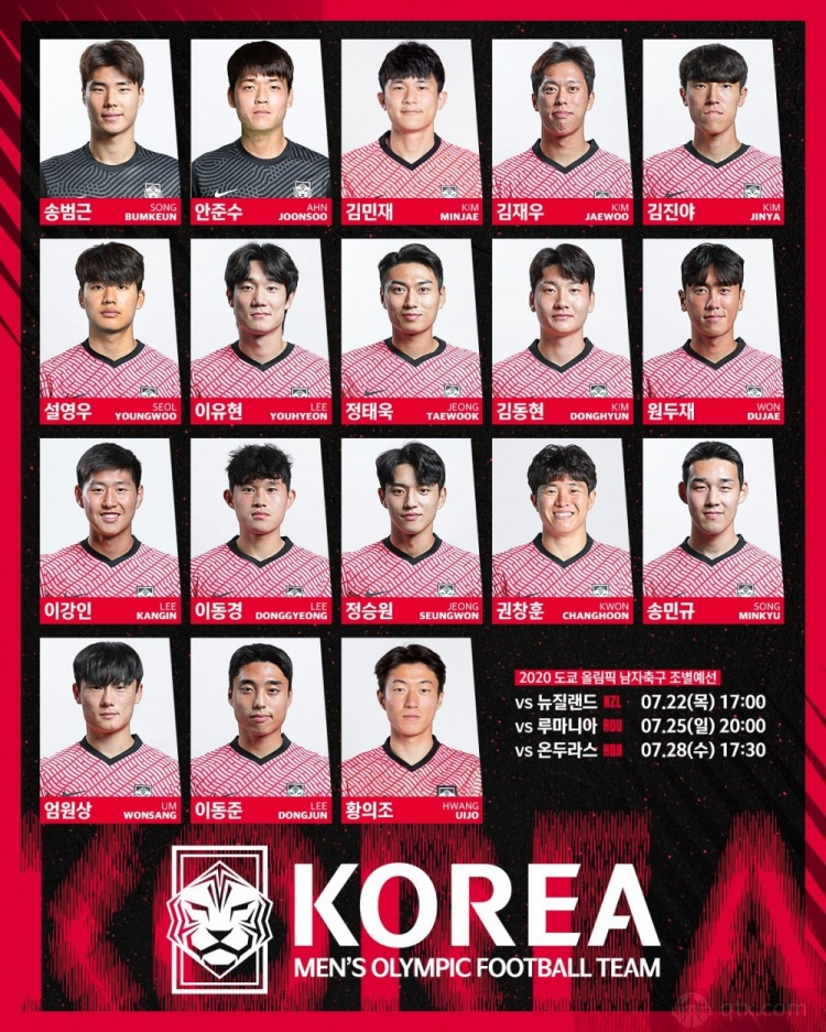 韩国队大名单