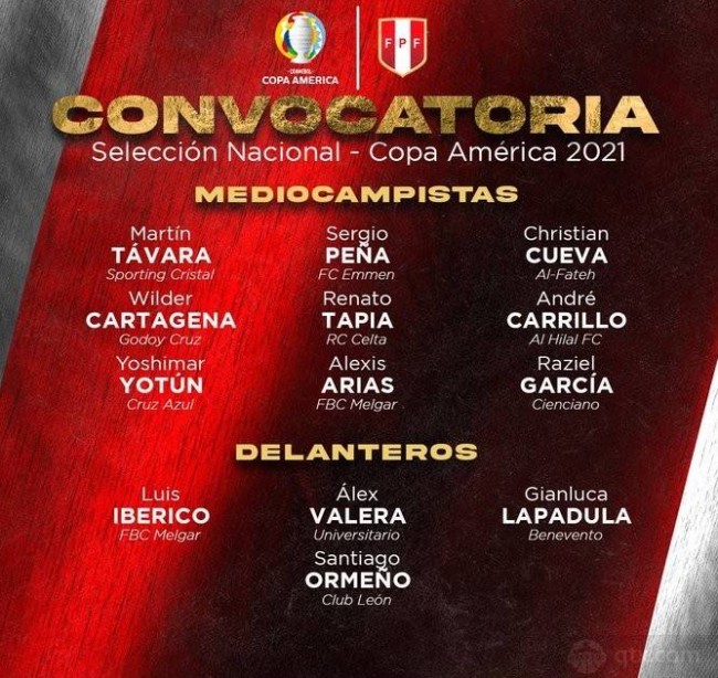 秘鲁美洲杯名单