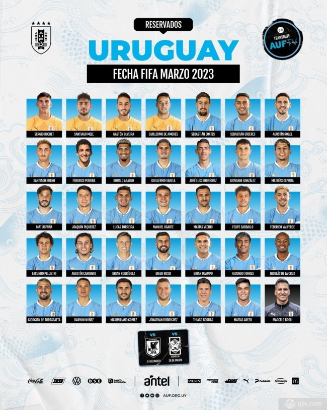 乌拉圭国家队公布新一期集训名单