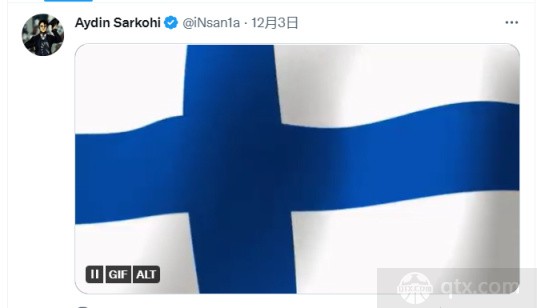 iNSaNiA社媒发芬兰国旗动图当谜语人