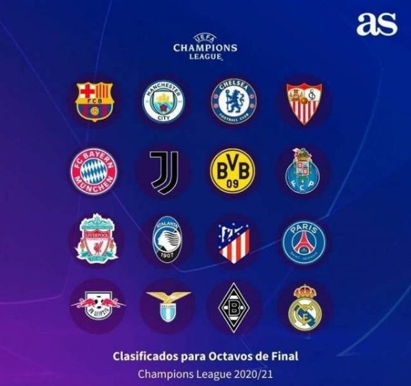 2020-2021欧冠16强名单及具体对阵赛程表