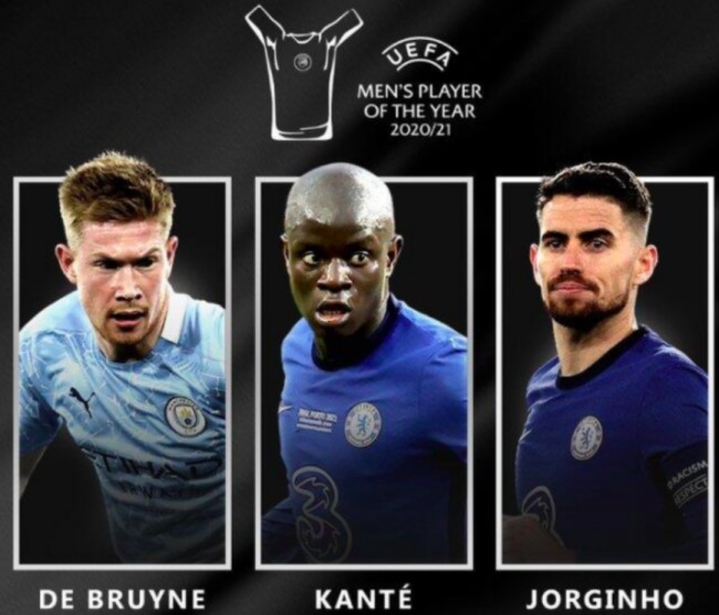 欧足联年度最佳球员前三名