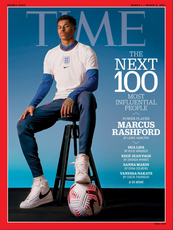 拉什福德入选《时代》杂志未来最具影响力的100人！