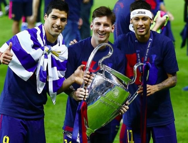 巴薩MSN組合曾攜手獲得2014/15賽季歐冠冠軍