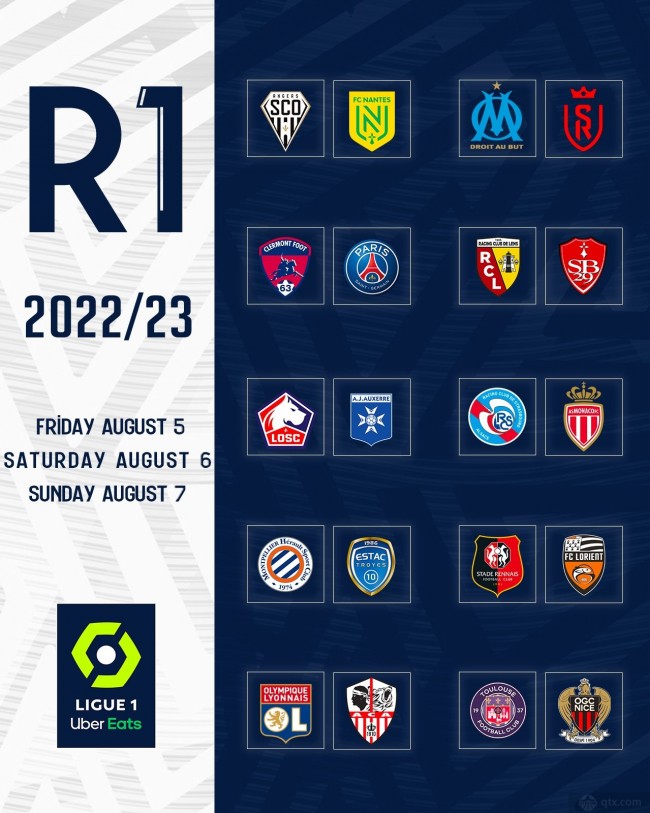 2022-23赛季法甲首轮对阵