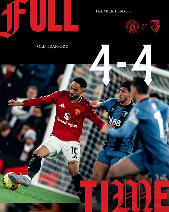 曼联4-4伯恩茅斯