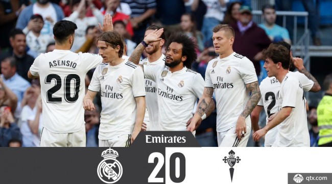 皇马2-0塞尔塔