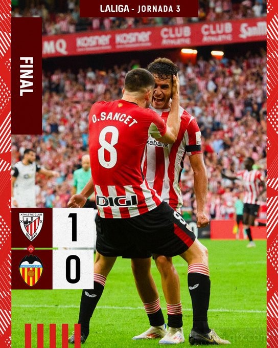 毕尔巴鄂竞技1-0瓦伦西亚