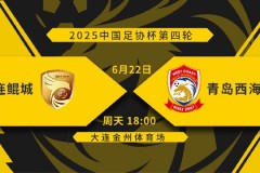 足协杯1/8决赛大连鲲城0-2青岛西海岸 阿齐兹破僵戴维森锁胜局