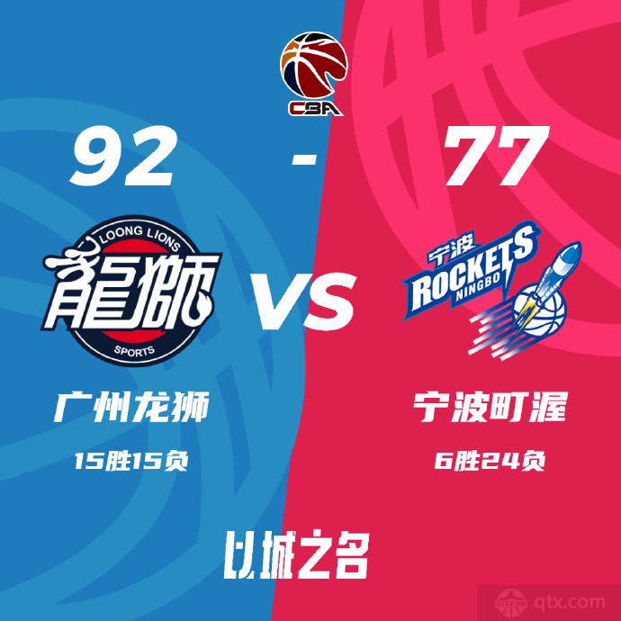 广州男篮92-77宁波男篮