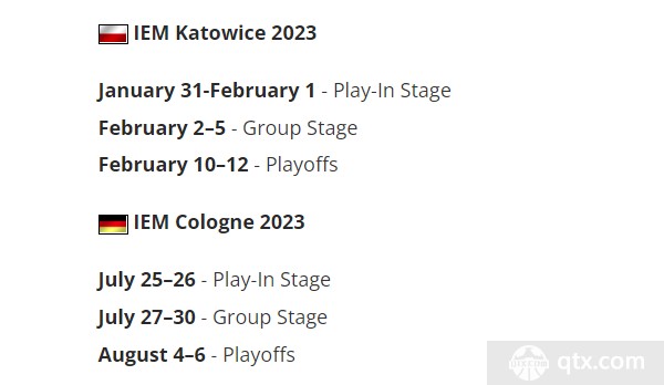 2023IEM卡托维兹与2023IEM科隆赛程安排