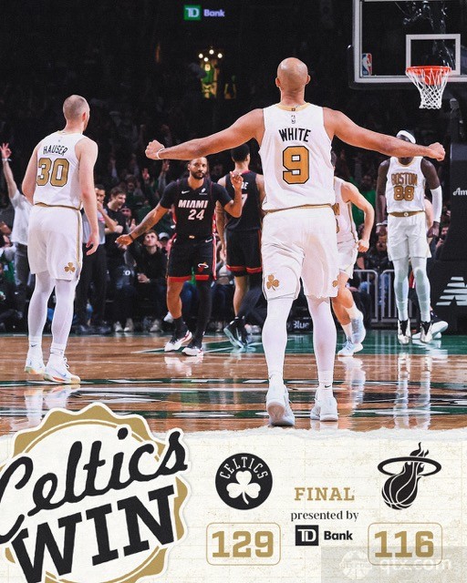 凯尔特人主场129-116力克热火