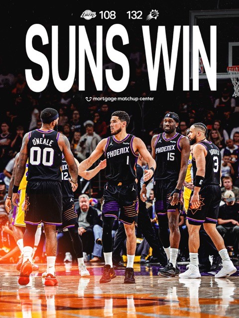 湖人客场108-132惨败太阳