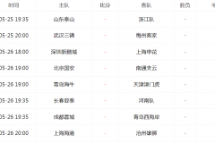 2024中超第14轮赛程对阵时间表 山东泰山将与浙江队上演强强对话