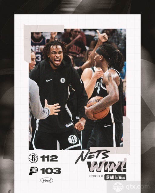 篮网客场112-103力克步行者迎首胜