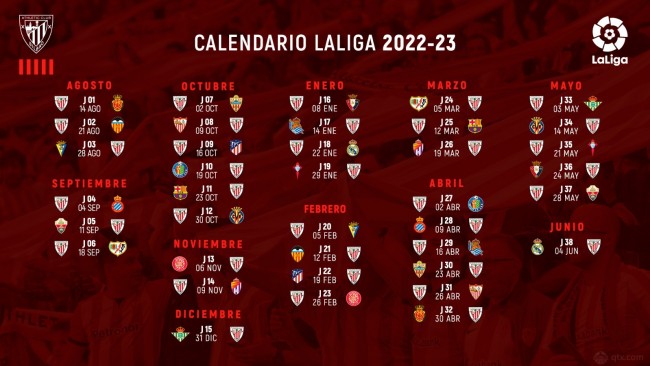2022-23赛季毕尔巴鄂竞技赛程表