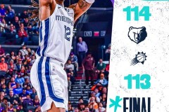 NBA常规赛灰熊客场114-113险胜太阳 莫兰特28+8+7 布克空砍32分