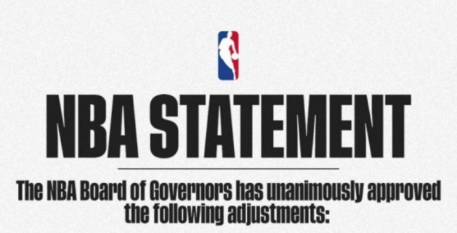 NBA董事会确定新赛季12月22日开始