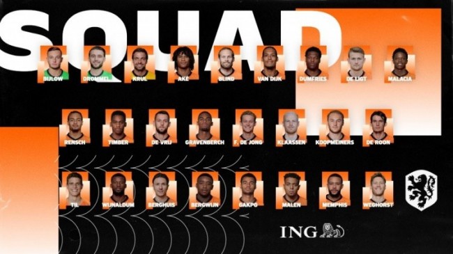 2021荷兰国家队最新大名单