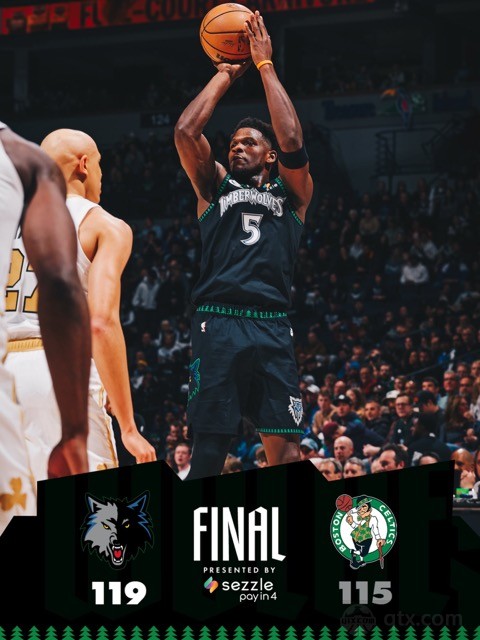 森林狼主场119-115险胜凯尔特人