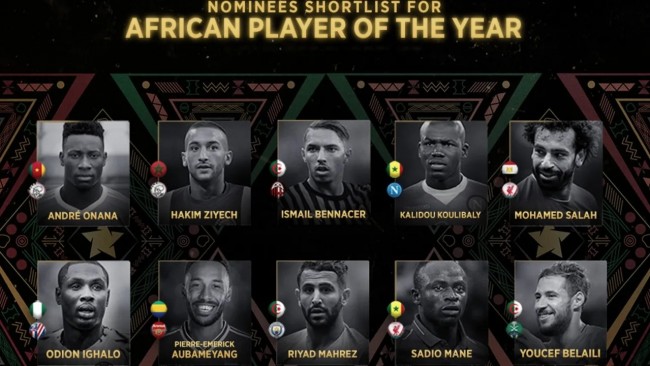 非洲足球先生十人候选名单