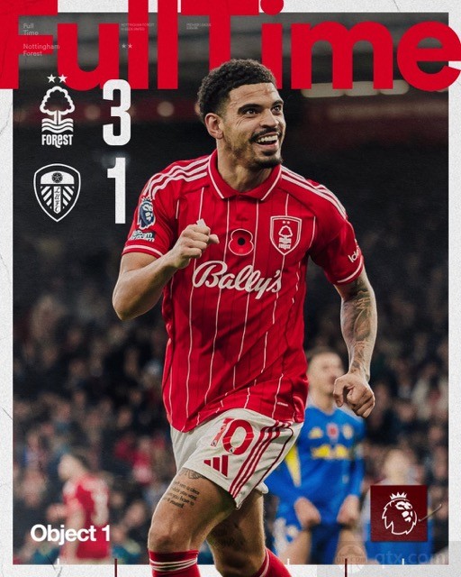 诺丁汉森林3-1利兹联