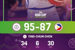 男篮亚洲杯中国台北男篮95-87菲律宾男篮 陈盈骏34分