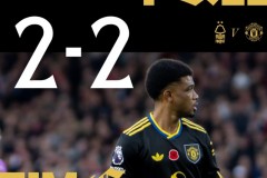 英超诺丁汉森林2-2曼联 卡塞米罗破门 阿马德-迪亚洛世界波