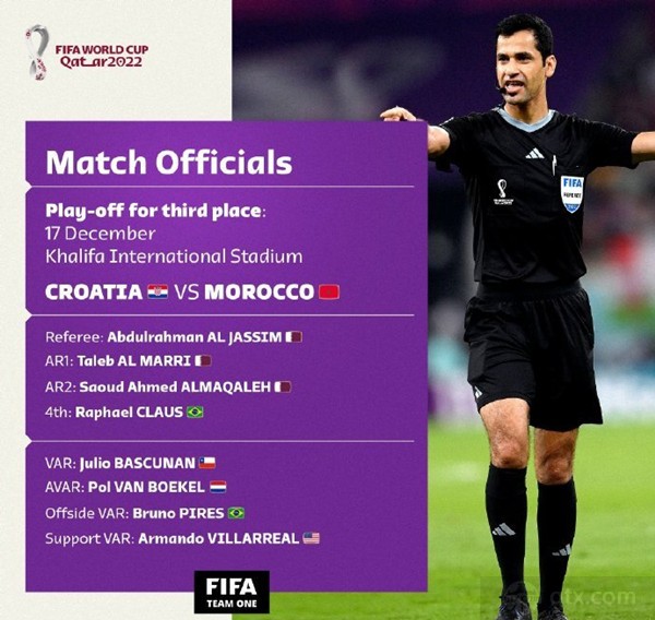 卡塔尔世界杯季军战裁判信息