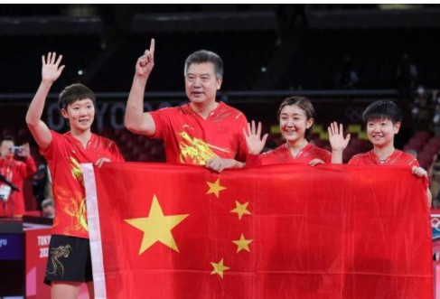 中国乒乓女团的队员们