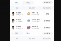 2025天津津门虎夏季转会窗口转入转出球员（完整版）