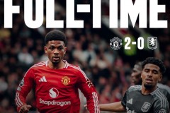 英超曼联2-0阿斯顿维拉 埃里克森点射大马丁染红