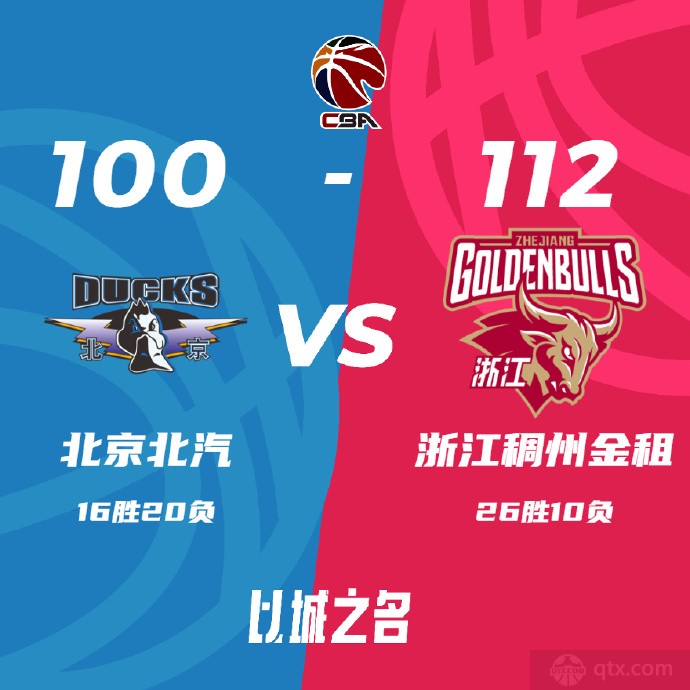 北京男篮100-112浙江男篮