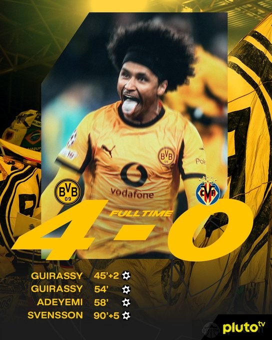 多特蒙德4-0比利亚雷亚尔