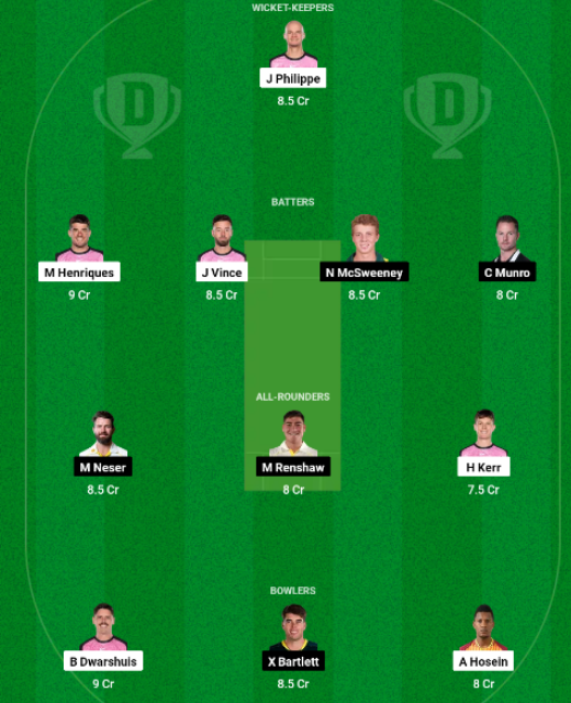  SIX VS HEA Dream11 Team Choice 1