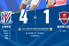 中超战报：上海申花4-1重庆两江竞技 于汉超传射 上海申花多点开花