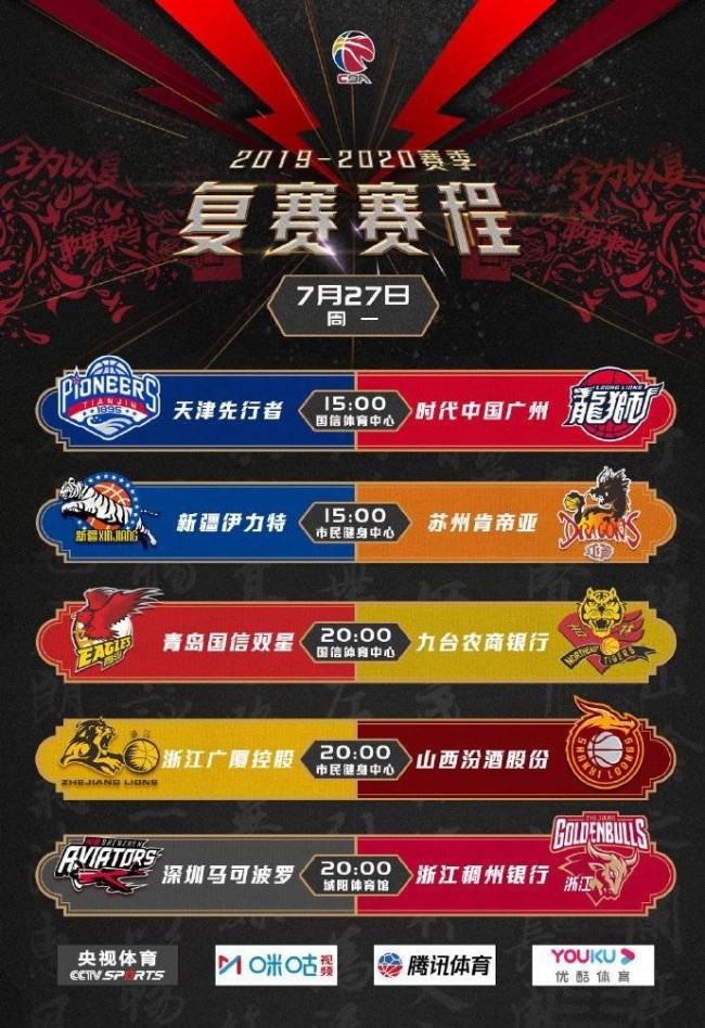 CBA常规赛收官战赛程出炉