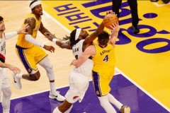 nba常规赛湖人123-115轻取开拓者 阿夫迪亚33分艾顿29分10板