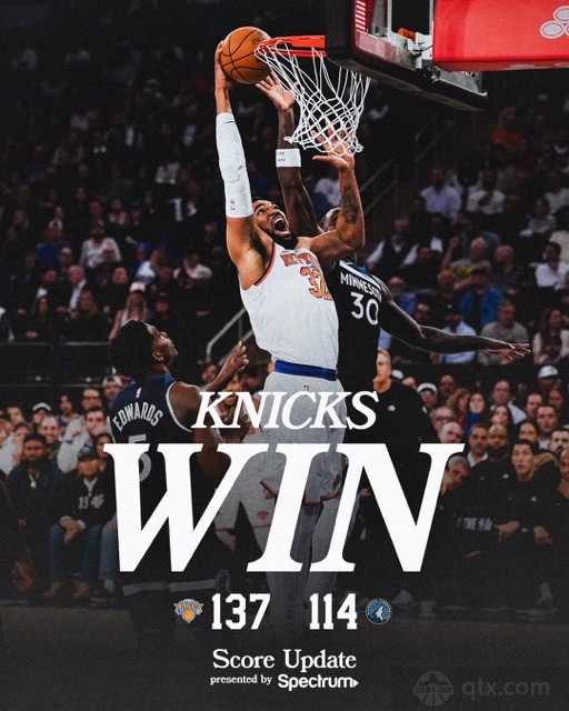 尼克斯主场137-114大胜森林狼