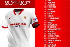 塞维利亚公布2020-21赛季球员球衣号码：拉基蒂奇10号 奥坎波斯5号