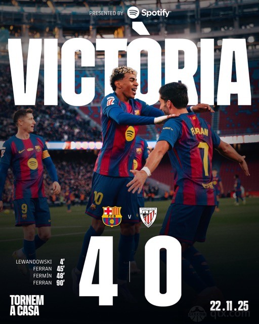 巴塞罗那4-0毕尔巴鄂竞技