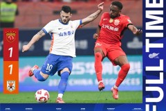 中超上海海港1-1山东泰山 卡扎破门武磊新赛季首球