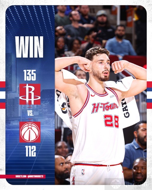 火箭主场135-112大胜奇才