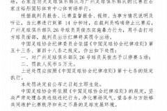 广州队吴俊杰被停赛5场 被罚款一年薪水