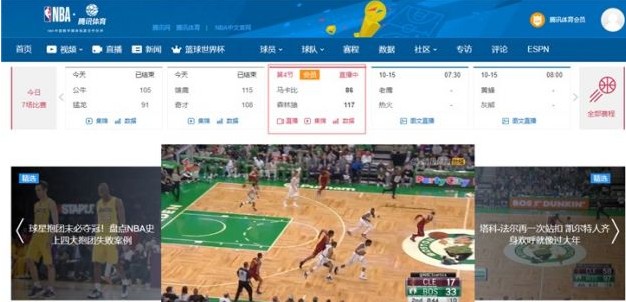 腾讯体育恢复NBA季前赛直播单