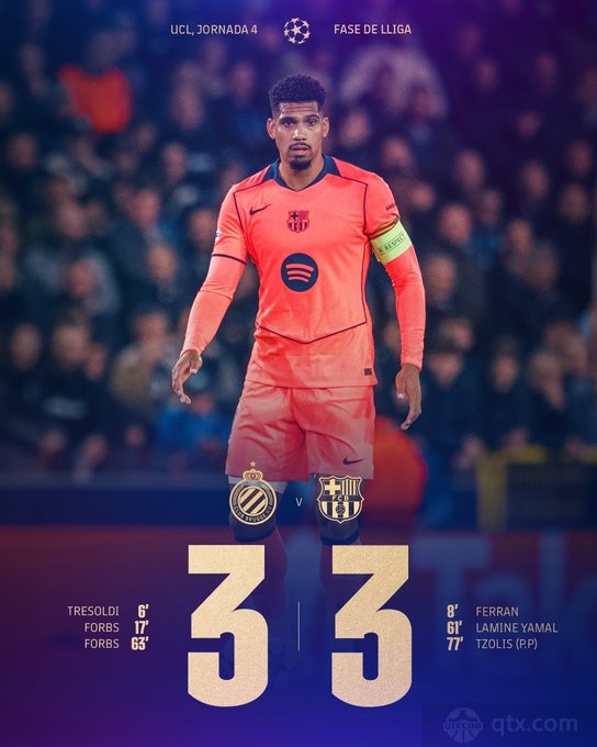 布鲁日3-3巴塞罗那