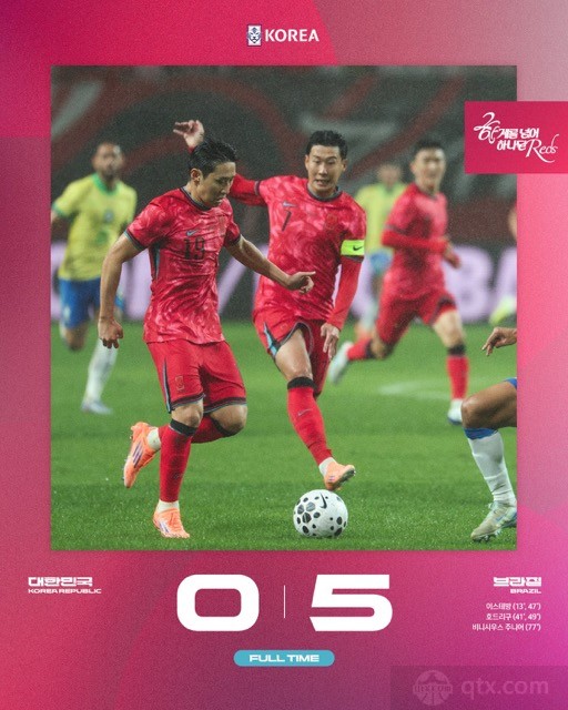韩国0-5巴西