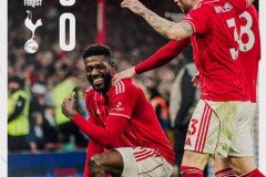 英超诺丁汉森林3-0热刺 奥多伊双响 桑加雷两传一射