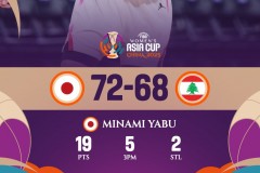 女篮亚洲杯日本女篮72-68黎巴嫩女篮 薮未奈海19分